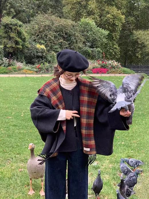 浮生八记/24D177/“魔法斗篷”英伦复古多种穿法可拆卸连帽围巾斗篷大衣 商品图4