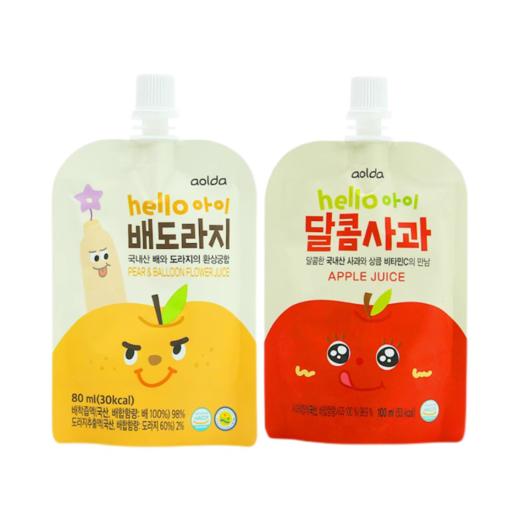 韩国福乐正哈喽小孩果汁甜味苹果汁梨子桔梗汁风味饮料 商品图0