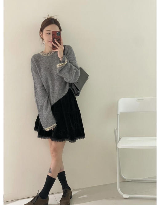 韩系蝴蝶纱毛衣 商品图1