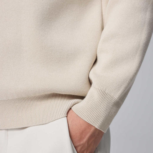 墨麦客男装小呢绒圆领针织衫男士2024冬季新中式提花加绒毛衣男潮 商品图4