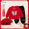 迪士尼童装2024秋冬季男童国潮喜庆拜年服男宝宝加绒加厚卫衣套装ZD1ET001 商品缩略图1