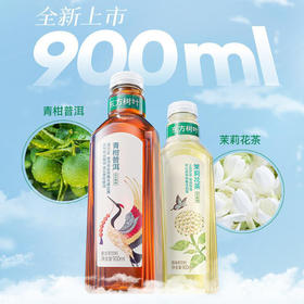 【900ml大瓶】农夫山泉东方树叶 青柑普洱茶无糖0糖茶饮料900ml