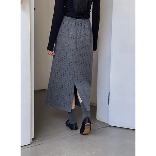 复古毛呢波点裙 商品图4