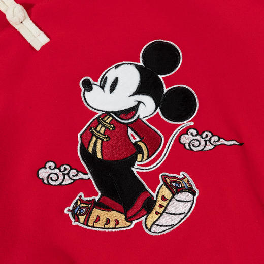 迪士尼童装秋冬季男童国风米奇卫衣套装宝宝加绒保暖套头上衣长裤ZD1ET002 商品图7