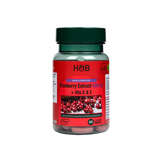 【一口价】荷柏瑞高含量蔓越莓提取片 400mg 60片添加VC维生素E 商品图5