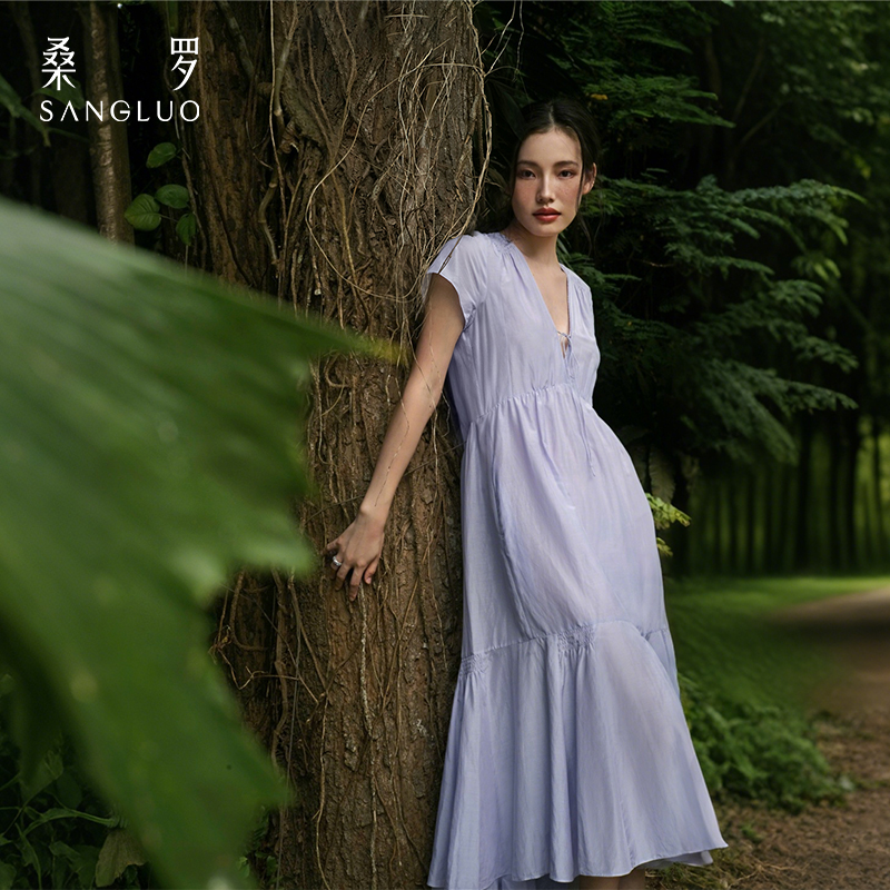 桑罗桑蚕丝丝绵春日恋语复古宫廷风睡衣裙家居服可外穿