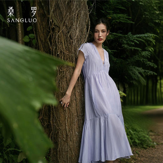 桑罗桑蚕丝丝绵春日恋语复古宫廷风睡衣裙家居服可外穿 商品图0