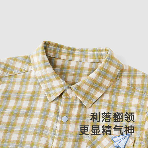 【商场同款】英氏儿童衬衫长袖春夏男童纯棉百搭休闲格子衫长袖衫 商品图2