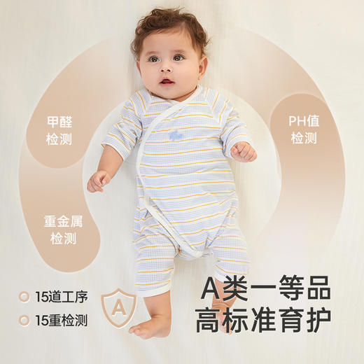【商场同款】英氏婴儿衣服夏季短袖透气哈衣桑蚕丝新生儿连体衣 商品图3