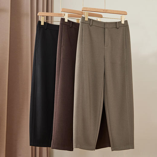 逸阳2024新款醋酸羊毛呢镰刀裤、羊毛呢蓄热保暖休闲裤0736 商品图3