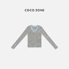 COCO ZONE 秋冬慵懒风假两件V领套头针织衫CC1D2895 商品缩略图0