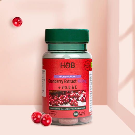 【一口价】荷柏瑞高含量蔓越莓提取片 400mg 60片添加VC维生素E 商品图4