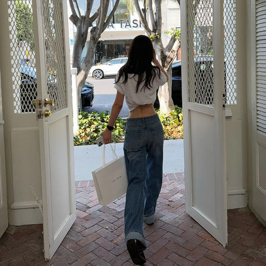 ROMI STUDIO“美式复古”100长绒棉复古哑光印花短袖T恤RW24ASY0706 商品图3