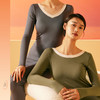 撞色发热肌底衣套装｜玻尿酸养肤 前后两穿设计 可V领可圆领 保暖打底衫 商品缩略图1