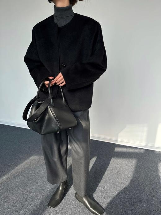 SUE.M 短款圆领毛呢外套 商品图1