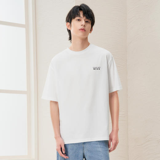 gxg.jeans男装2024年夏季热卖潮流棋盘格印花设计圆领短袖T恤J24D442031 商品图2