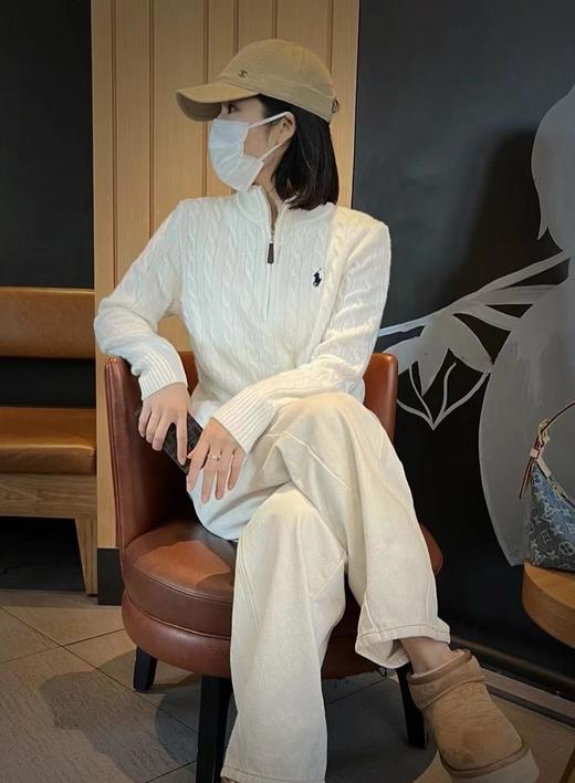 拉夫劳伦半拉链刺绣小标毛衣（BG） 商品图3