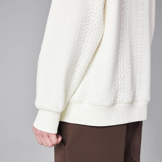 墨麦客男装麦穗提花男士休闲圆领卫衣2024秋季新款宽松微阔外套男 商品图3