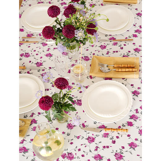 玫瑰方桌布餐桌台布餐厅轻奢高级感长方形复古氛围感定制 商品图1