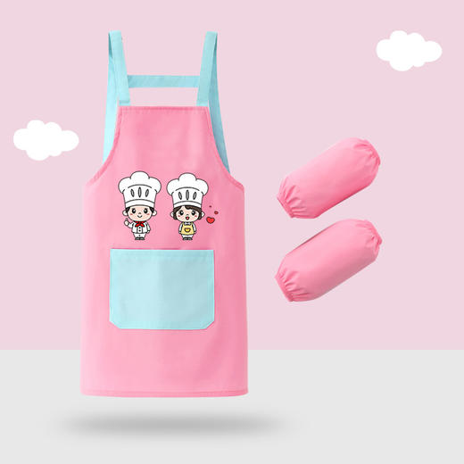 【宝宝围裙三件套，学画画·练书法·做家务】儿童三件套围裙 画画衣厨房烘焙 幼儿园绘画美术 防水宝宝罩衣 厨师帽-QQ 商品图12