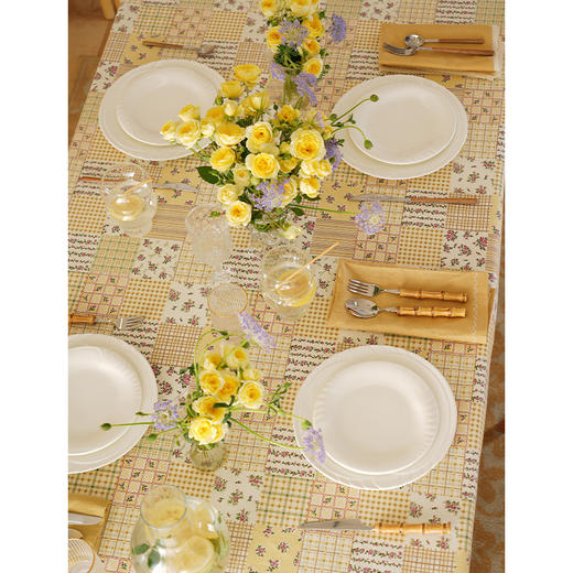 格纹方桌布餐桌台布餐厅轻奢高级感长方形复古氛围感定制 商品图1