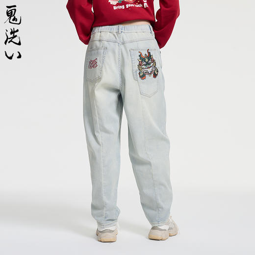 ONIARAI/鬼洗25春夏棒系列小年兽云朵棉宽松牛仔长裤男女 25N3405 商品图2