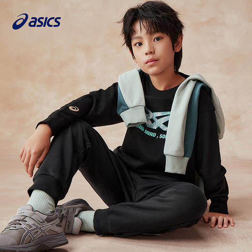 【商场同款】Asics/亚瑟士童装25年春季新品圆领卫衣舒适T恤内搭 商品图2