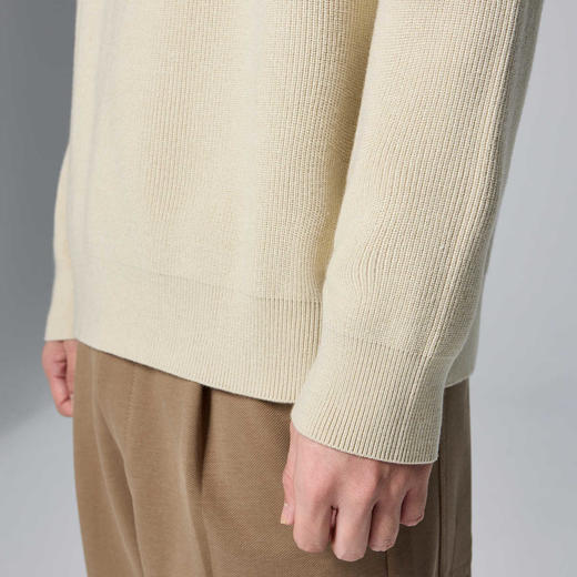 墨麦客男装加厚莫代尔半高领毛衣男士2024冬季新款纯色针织衫外套 商品图3