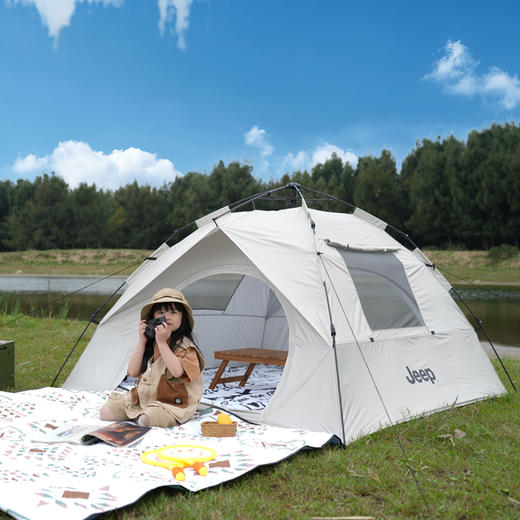 【Jeep】帐篷露营户外野营 过夜折看便携式 一键开合防雨加厚装备全套 商品图3