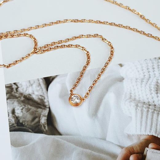 【95新】Cartier卡地亚Cartier d'Amour系列B721570018K玫瑰金小号9分单钻飞碟项链161224NJT18 现售价：5100 商品图2