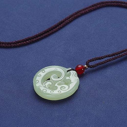 【经典】天然和田玉螭龙圆满吊坠  甄选优质玉料匠心雕琢工艺精湛带证书 商品图2