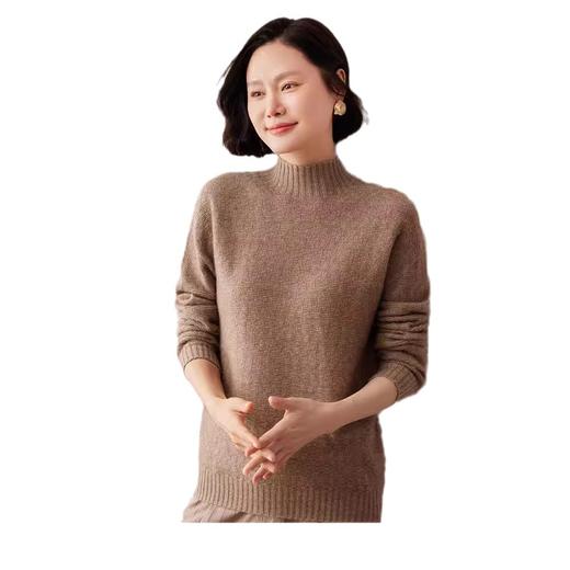 【高货QJ】全新升级【铂金会员367/天猫489/差价122】(54245) 洛诗琳秋冬新款半高领山羊绒针织打底衫女上衣 商品图4