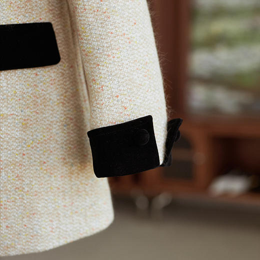 【高货wl】全新升级【铂金会员367/天猫499/差价132】(50813) 洛诗琳秋冬新款双排扣羊毛呢西装外套半身裙两件套 商品图2