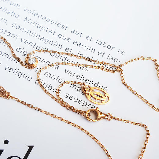 【95新】Cartier卡地亚Cartier d'Amour系列B721570018K玫瑰金小号9分单钻飞碟项链161224NJT18 现售价：5100 商品图5