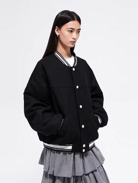 FMACM/JK2418/学院徽章复古重磅毛呢棒球夹克