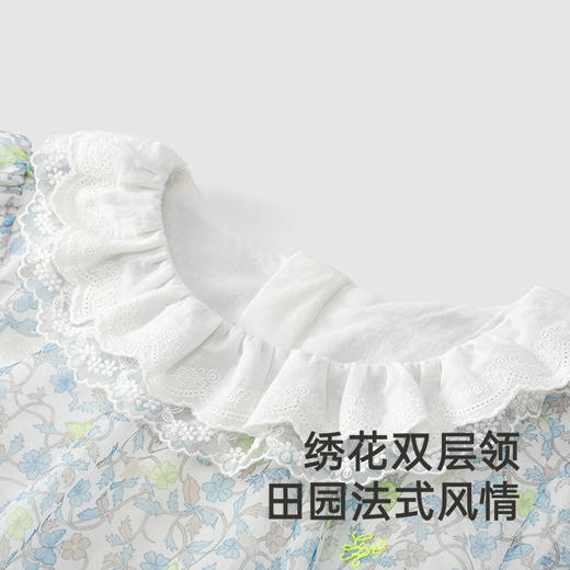 【商场同款】英氏女童裙子春夏短袖女宝甜美连衣裙2025新款碎花裙 商品图3