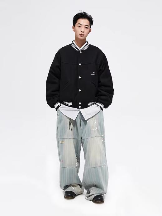 FMACM/JK2418/学院徽章复古重磅毛呢棒球夹克 商品图1