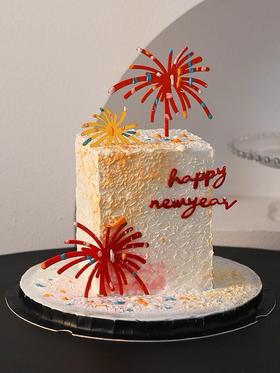 2025新年烟花蛋糕 （方形）