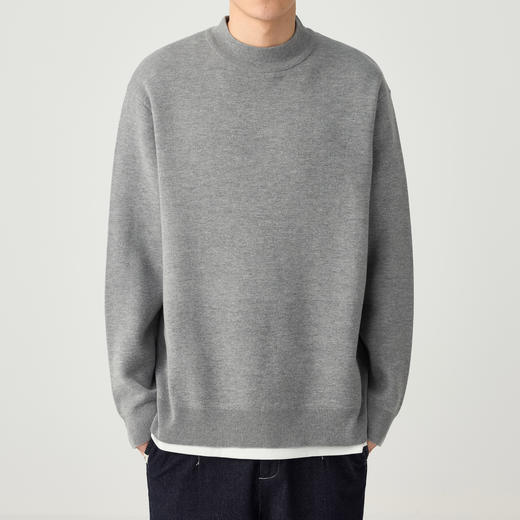 墨麦客男装远红外升温半高领针织衫冬季新款休闲打底上衣男20458 商品图0