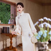 改良年轻款少女，加绒新中式白色旗袍YT-2879 商品缩略图0