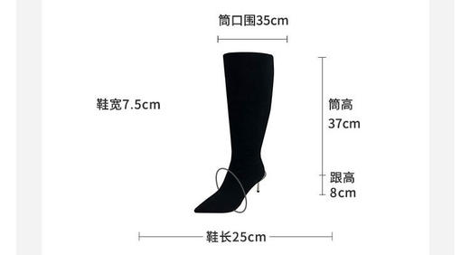 westory冬季羊皮绒面女高靴W22DQ8258101 商品图3