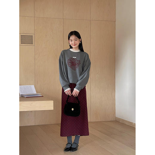 复古毛呢波点裙 商品图5