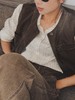 顺丰包邮洛诗琳60225“轻奢水染咖”复古棉质无领牛仔背心马甲680 商品缩略图3