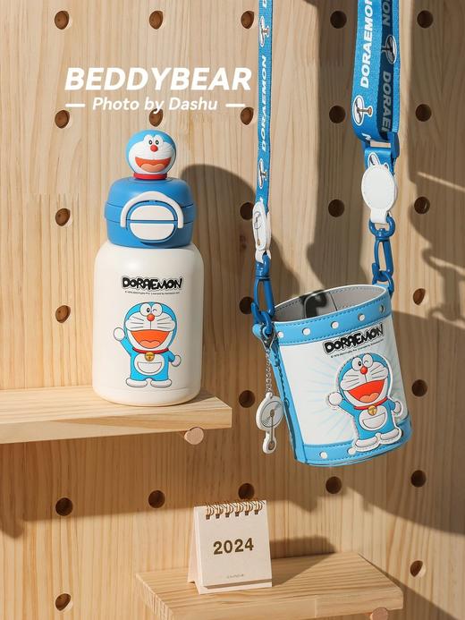 杯具熊 一盖两用正品开口笑叮当猫600ml直饮吸管二合一316医用不锈钢 商品图0