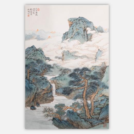 姚涯屏《谿山深秀于岭外》国画68CM×46CM 约3平尺手绘纸本宣纸作品【原作编号GH0397】 商品图0