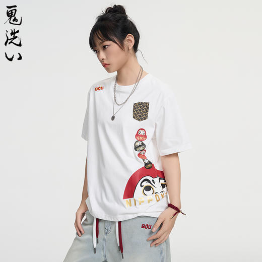 ONIARAI/鬼洗25春夏棒系列趣味达摩叠叠乐短袖T男女款 N840264 商品图2