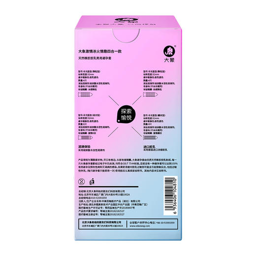 大象玻尿酸情趣冰火颗粒螺纹四合一避孕套 商品图2