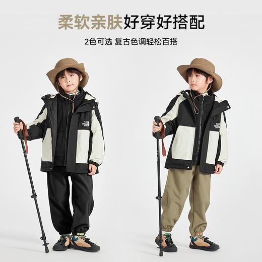 【团购价49.9-59.9】多多家男童裤子三防加绒2024新款秋冬季儿童冬装中大童加厚休闲裤10020 商品图3