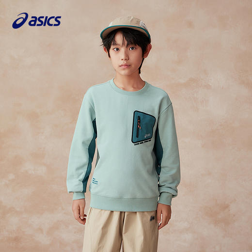 【商场同款】Asics/亚瑟士童装2025年春季新品长袖圆领卫衣T恤 商品图1