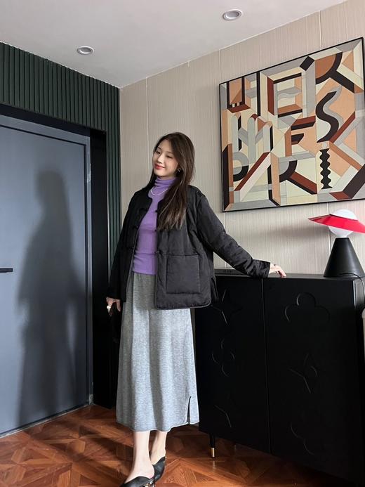 顺丰包邮洛诗琳55802暗纹提花~新中式国风盘扣圆领夹棉外套52603 商品图6